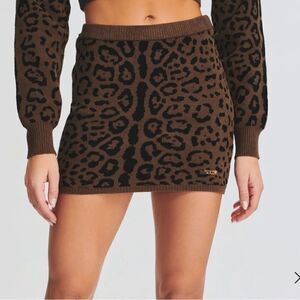 SER.O.YA Brown Leopard Mini Skirt